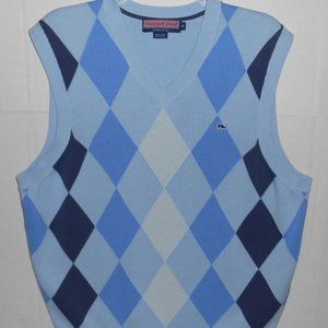 Vineyard Vines New Blue Argyle Vest, MAKE AN OFFER